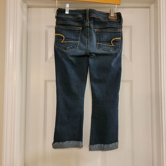 American Eagle Kickboot bootcut Jeans cutoff raw hem size 00 - Picture 2 of 3